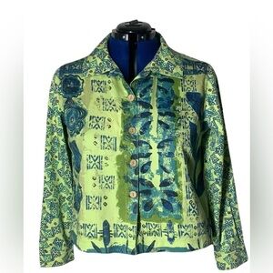 Jane Ashley Casual Lifestyle Green Blue Floral